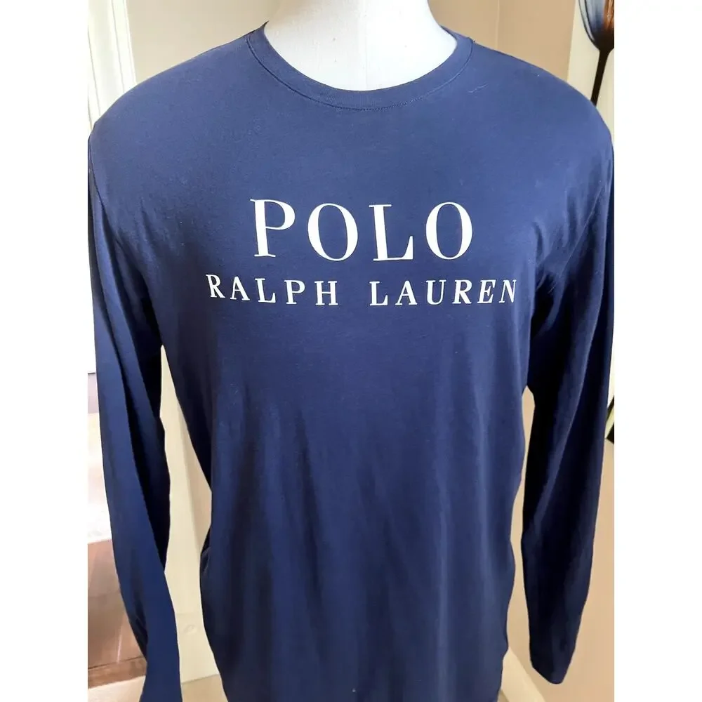 Polo Ralph Lauren navy blue long sleeve tee size L